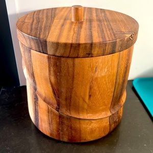 Walnut mid century modern ice bucket!